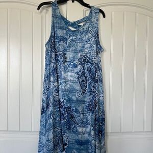 Time and True summer dress sleeveless blue beach Large